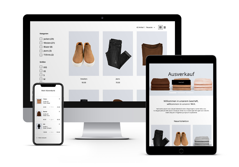 onlineshop Lightspeed Marketing auf Desktop, iPad and iPhone